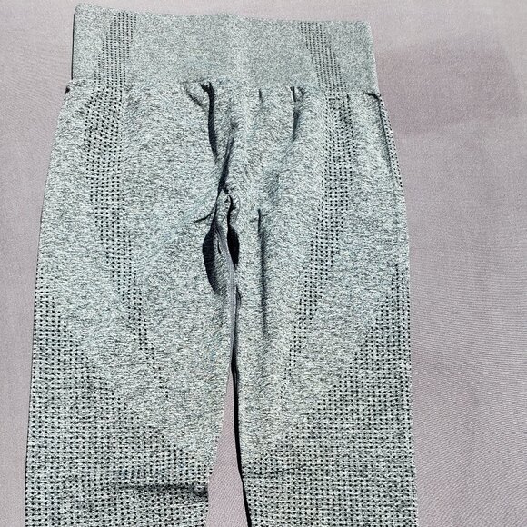 Seamless Leggings Smile Contour High Waist Workout Gym Yoga Pants Gray - Picture 5 of 8